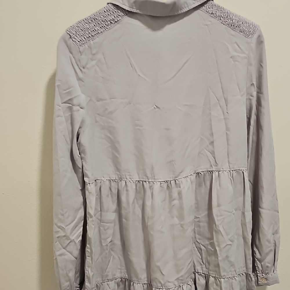 Zara XS Gray Tiered Blouse – NWT - Picture 5 of 5